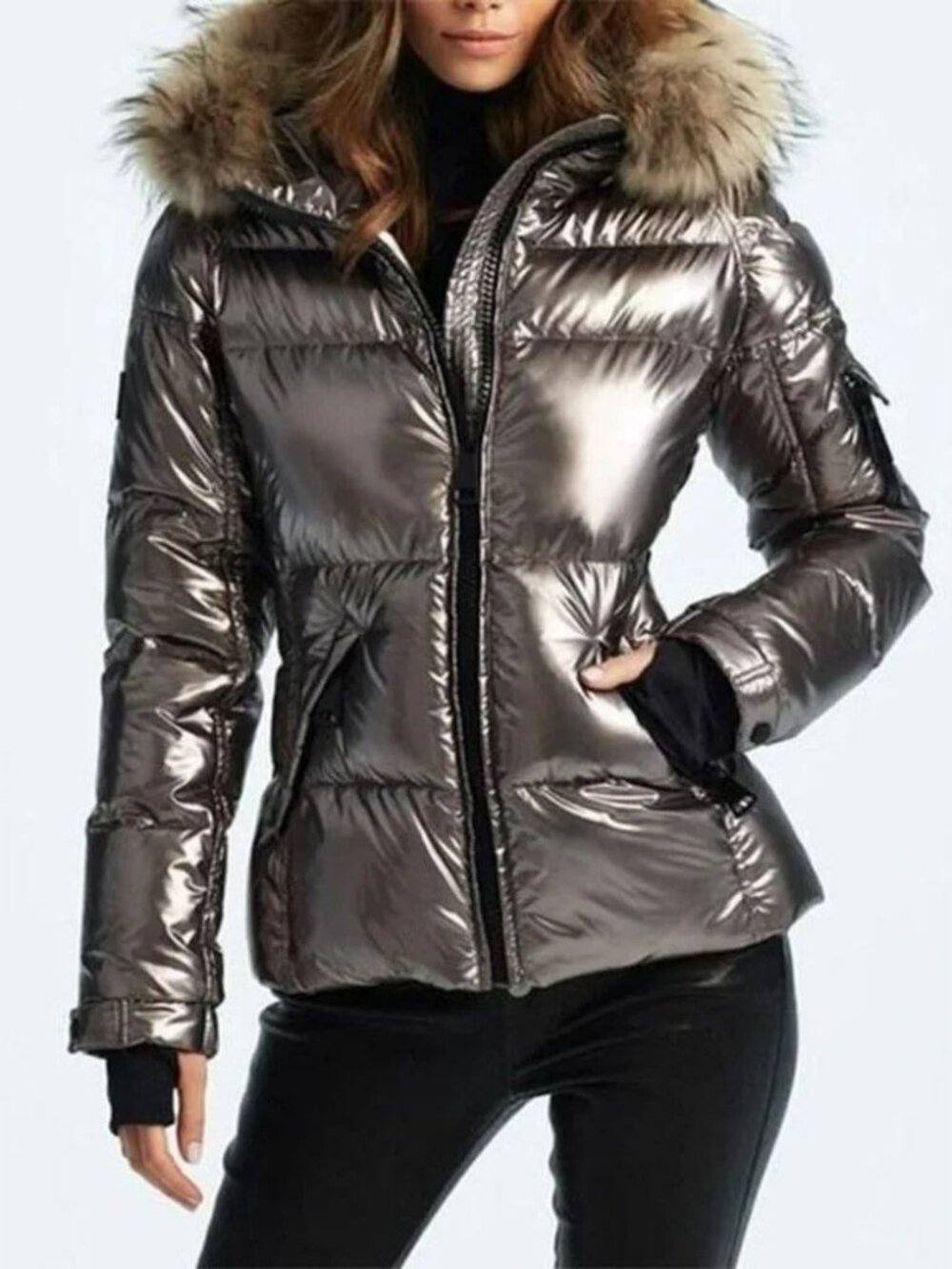 SAM. Blake Fur Trim Down Puffer Jacket Coat